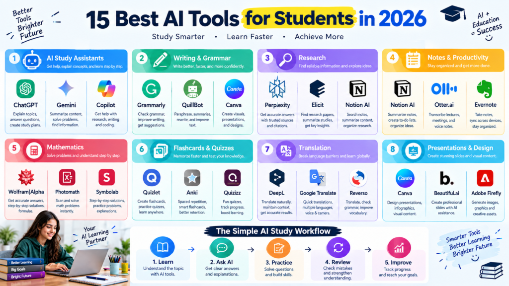 Best AI Tools for Students in 2026: 15 Tools for Smarter Learning